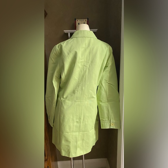 COPY - LOFT ANN TAYLOR Green Rain Spring Trench Coat Women’s Size L - Picture 2 of 14